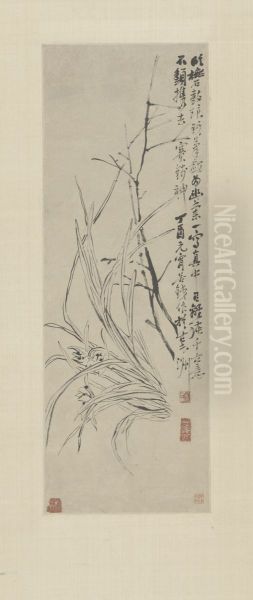 <<wu jun qing lan hua zhou>> Oil Painting by Wu Chang-shuo
