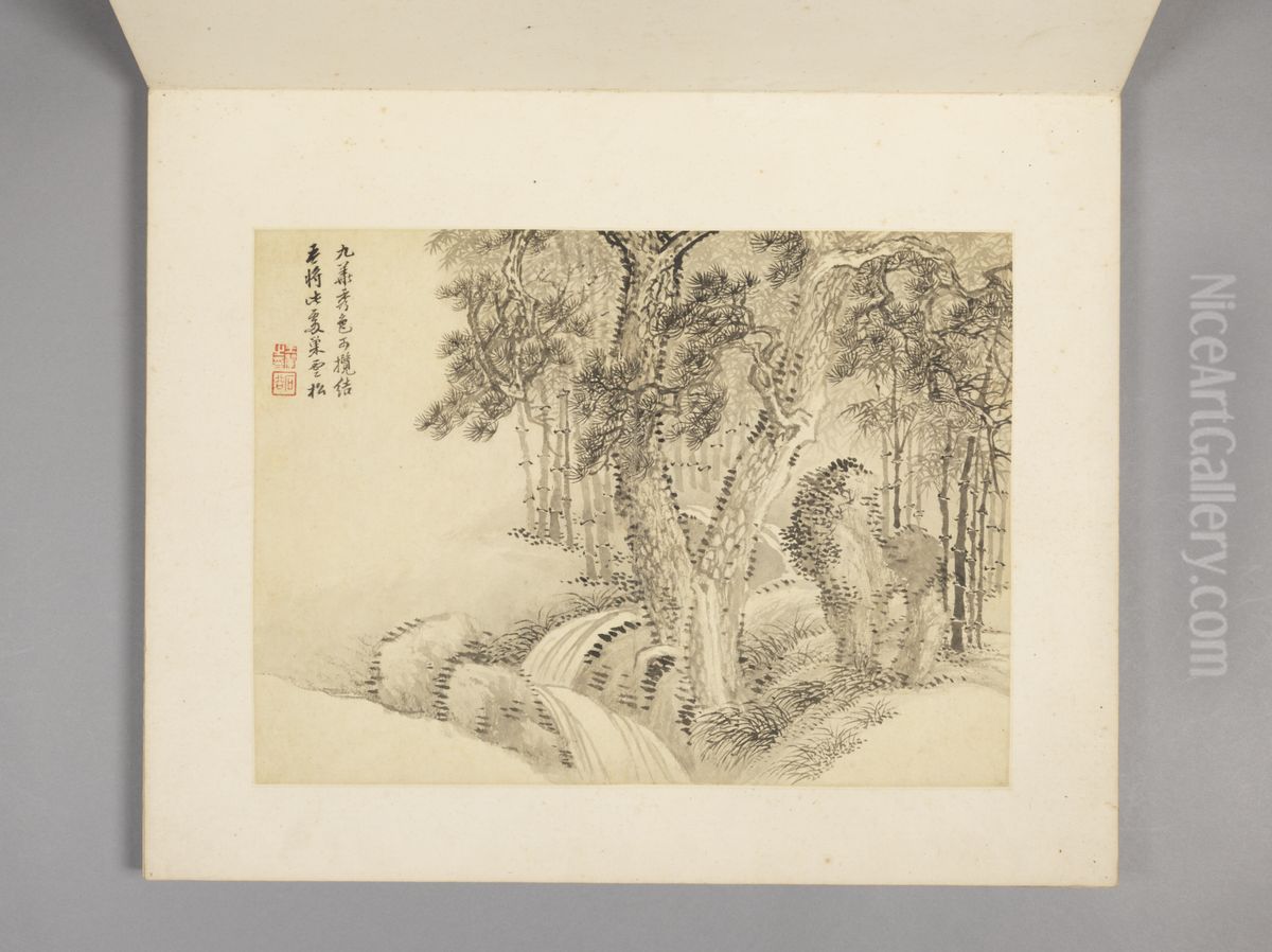 <<wang hui shan shui zhu shi ce>> Oil Painting by Wang Hui