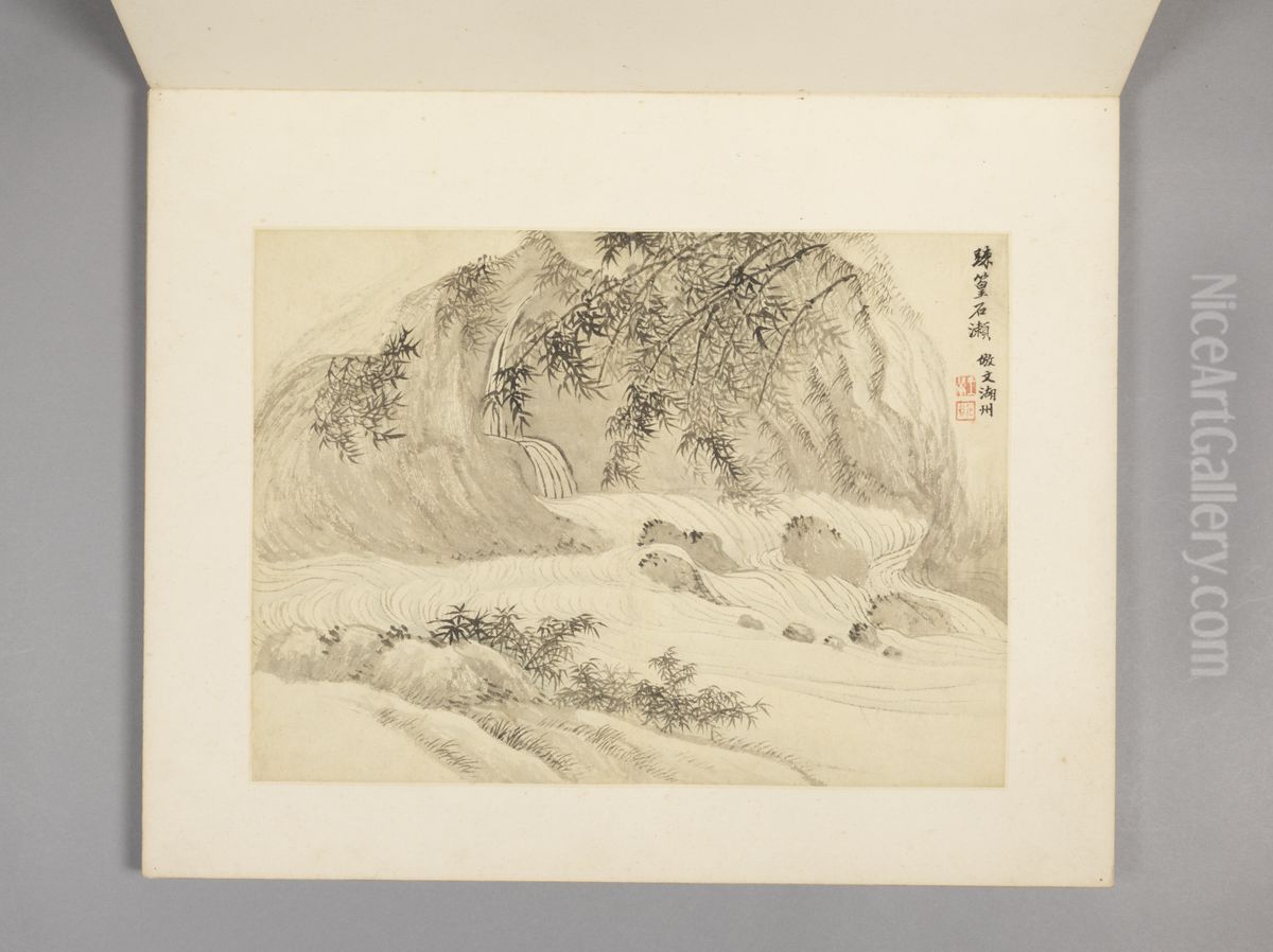 <<wang hui shan shui zhu shi ce>> Oil Painting by Wang Hui