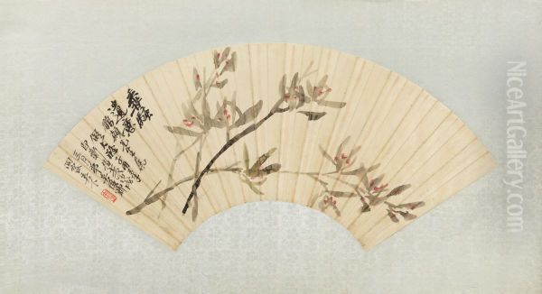 <<wu jun qing lan hua shan ye>> Oil Painting by Wu Chang-shuo