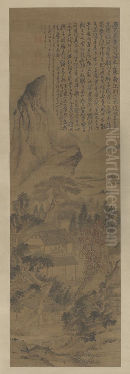 <<shi tao tai bai shi yi shan shui tu zhou>> Oil Painting by Shitao Daoji
