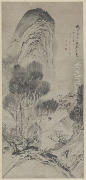 <<shi tao tao shi cai ju tu zhou>> Oil Painting by Shitao Daoji