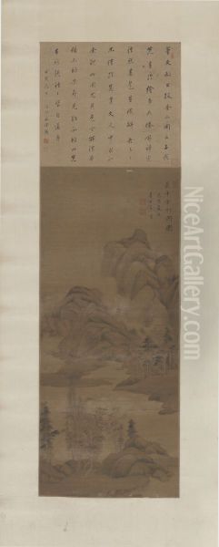 <<dong qi chang zhang gan she li ge tu zhou>> Oil Painting by Dong Qichang
