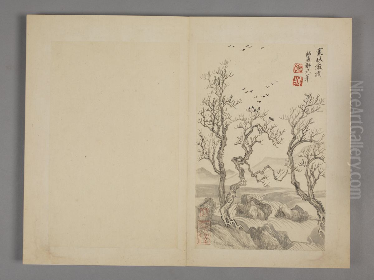 <<wang hui fang gu shan shui ce>> Oil Painting by Wang Hui