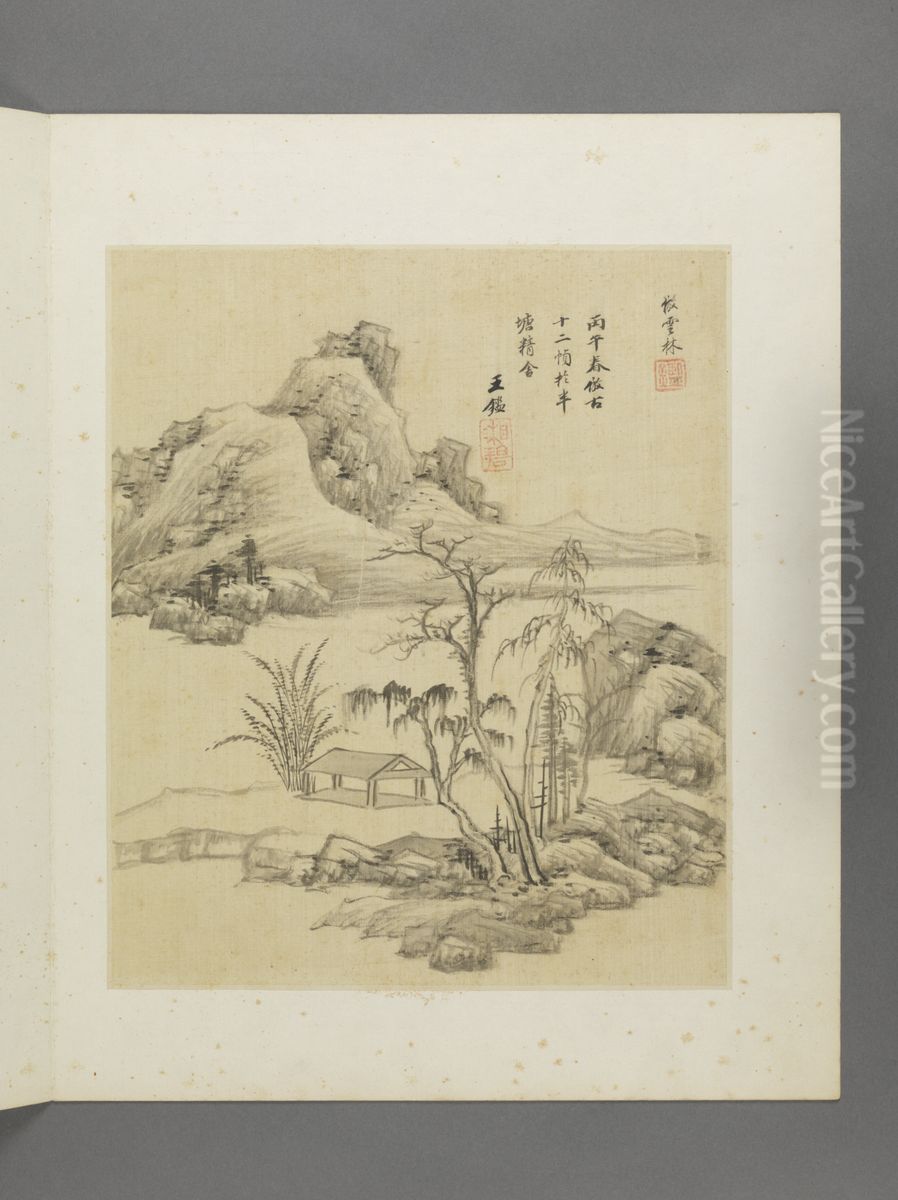 <<wang jian fang gu shan shui ce>> Oil Painting by Wang Jian