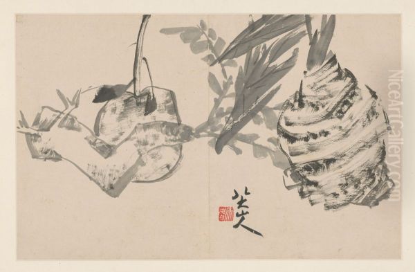 <<zhu da za hua ce>> Oil Painting by Bada Shanren