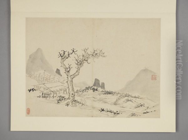 <<chen hao shan shui ce>> Oil Painting by Shen Hao