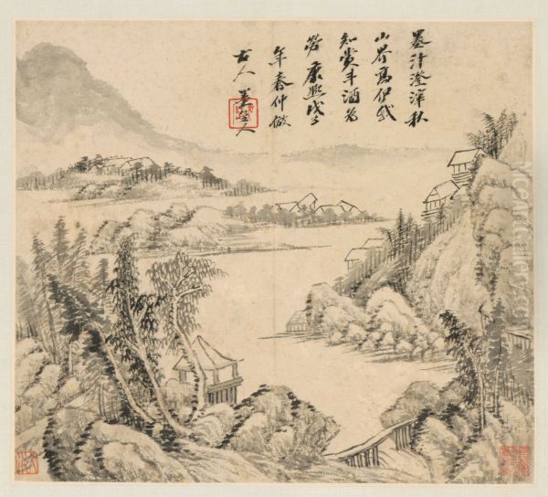 <<wu li shan shui tu ce>> Oil Painting by Wu Li