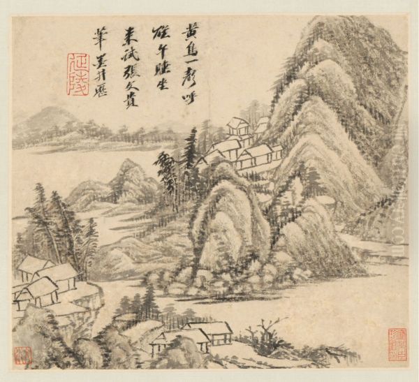 <<wu li shan shui tu ce>> Oil Painting by Wu Li