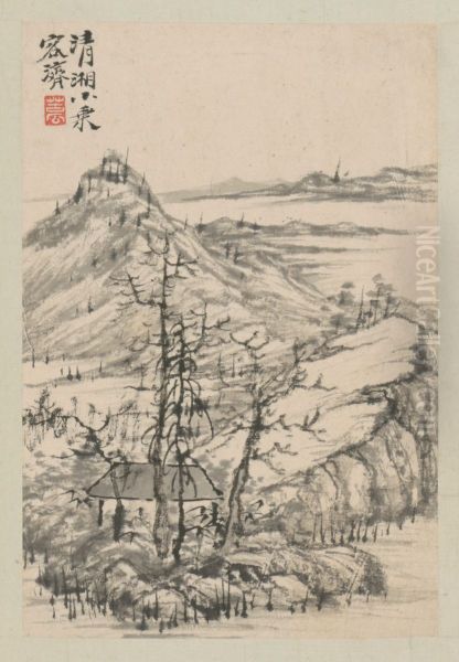 <<yuan ji shan shui tu ce>> Oil Painting by Shitao Daoji