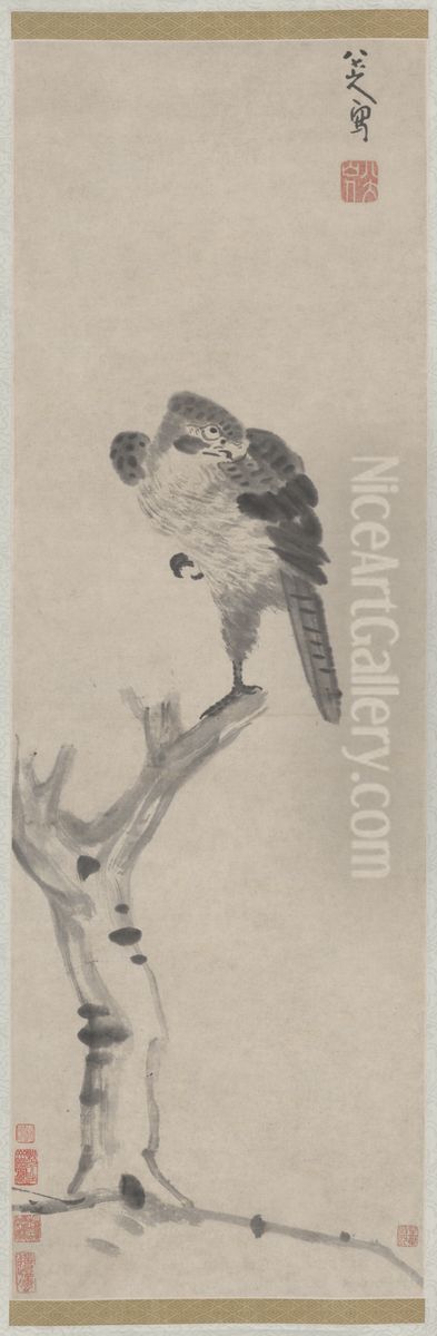 <<zhu da ku cha dun ying zhou>> Oil Painting by Bada Shanren