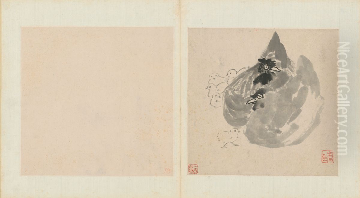 <<zhu da za hua ce>> Oil Painting by Bada Shanren