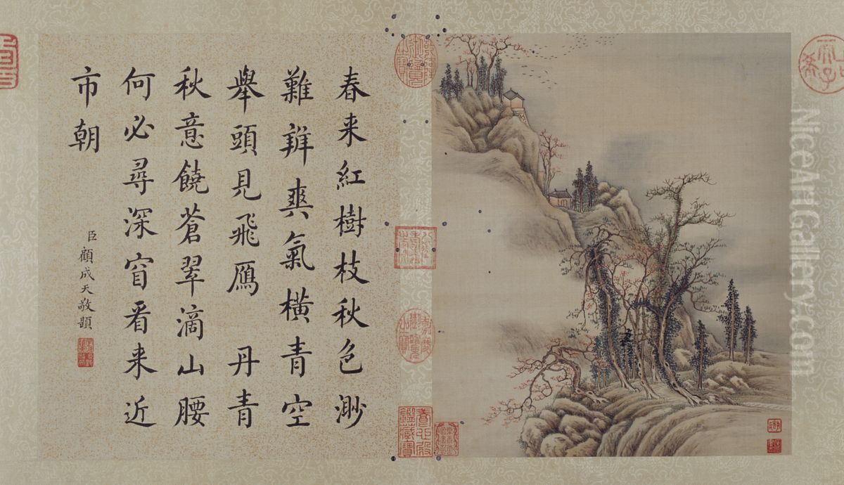 <<yun xi shan shui tu ce>> Oil Painting by Yunxi