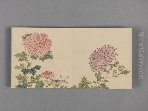 <<dong gao tao li yi shou tu xiao ce>> Oil Painting by Dong Gao