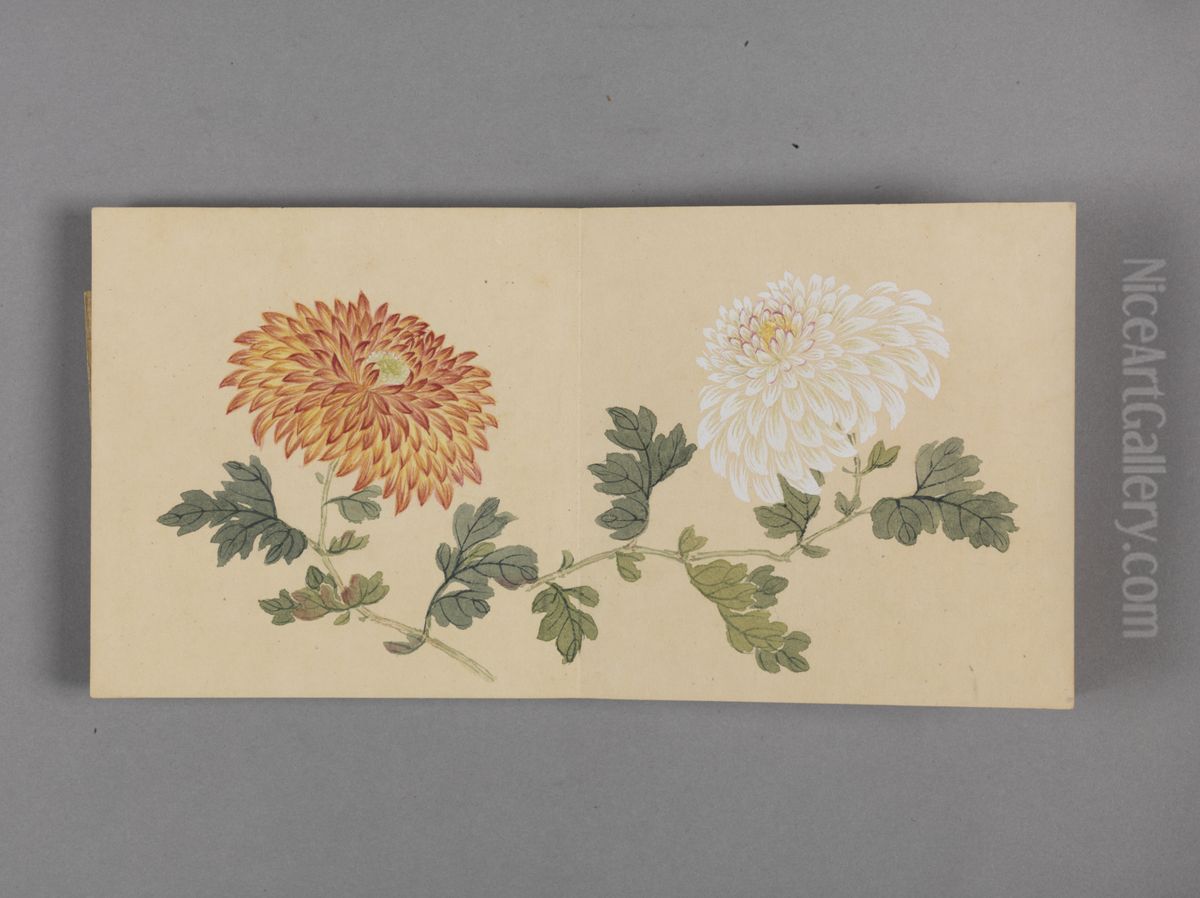 <<dong gao tao li yi shou tu xiao ce>> Oil Painting by Dong Gao