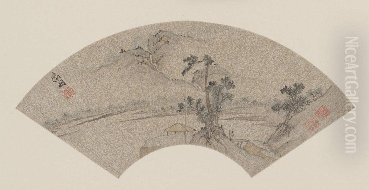 <<wen zheng ming shan shui shan>> Oil Painting by Wen Zhengming