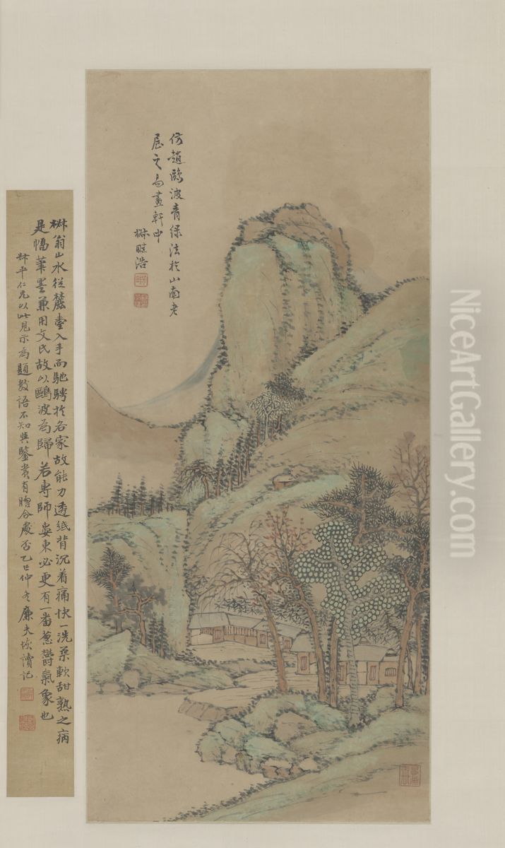 <<wang xue hao shan shui zhou>> Oil Painting by Wang Xuehao