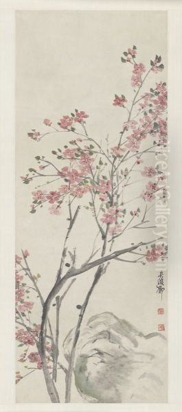 <<wu jun qing xing hua tu zhou>> Oil Painting by Wu Chang-shuo