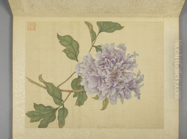 <<jiang ting xi mu dan shi liu zhong ce>> Oil Painting by Jiang Tingxi