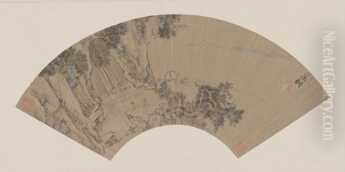 <<wen zheng ming shan shui shan>> Oil Painting by Wen Zhengming