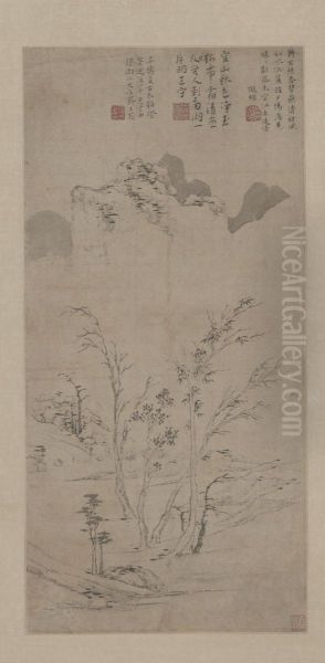 <<wen zheng ming luo mu kong jiang zhou>> Oil Painting by Wen Zhengming