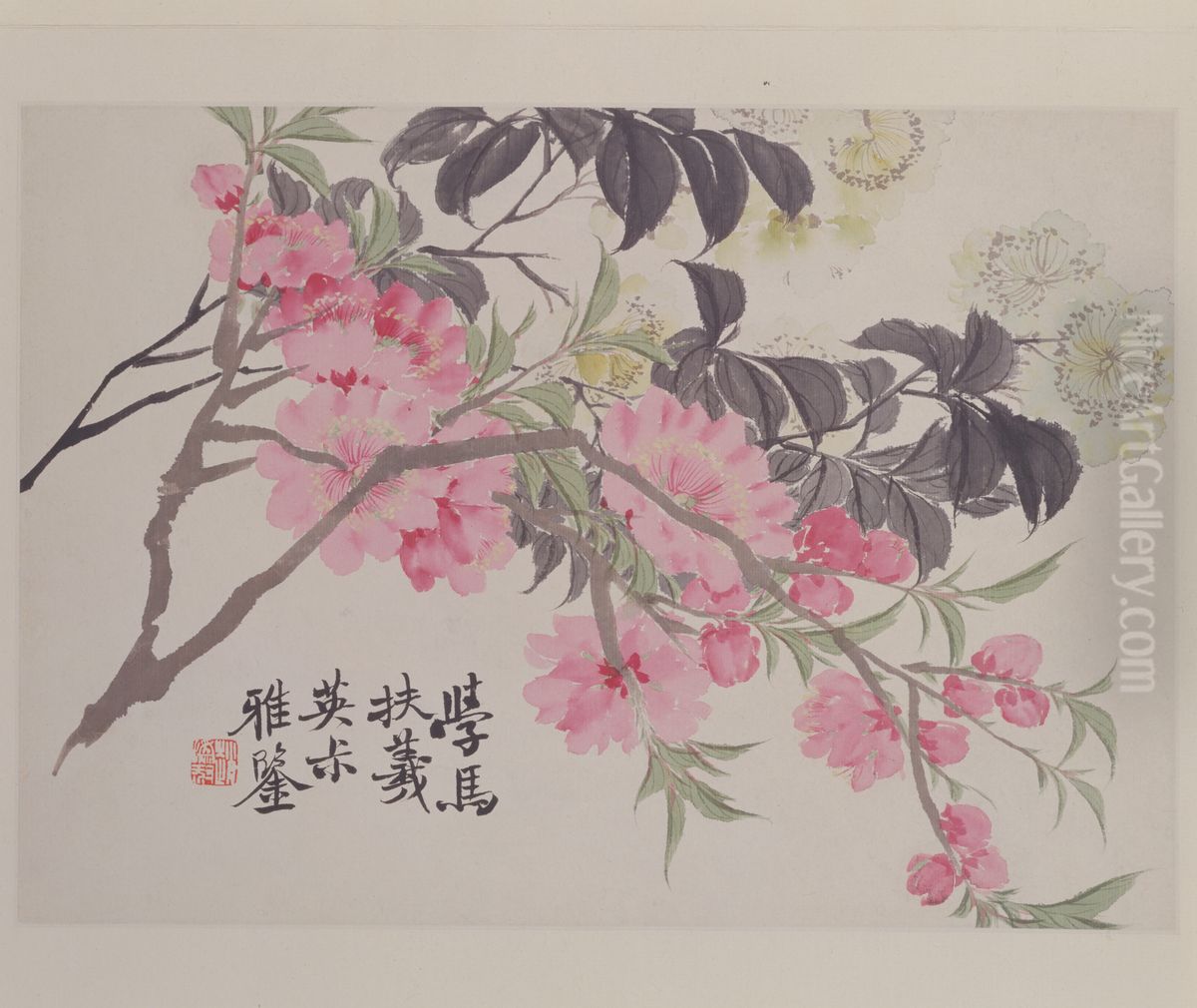 <<zhao zhi qian hua hui ce-tao hua ye>> Oil Painting by Zhao Zhiqian