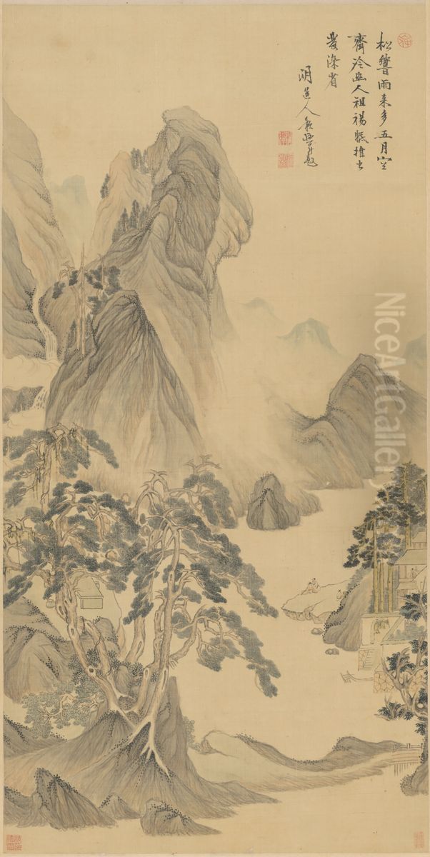 <<chen hao shan shui zhou>> Oil Painting by Shen Hao