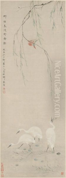 <<hua nie liu tang cui lu tu zhou>> Oil Painting by Hua Yan
