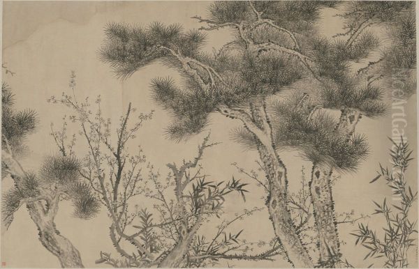 <<dong gao song zhu mei heng zhou>> Oil Painting by Dong Gao