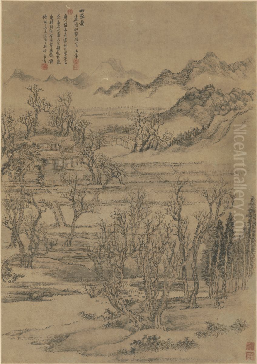 <<wang hui shan zhuang tu zhou>> Oil Painting by Wang Hui