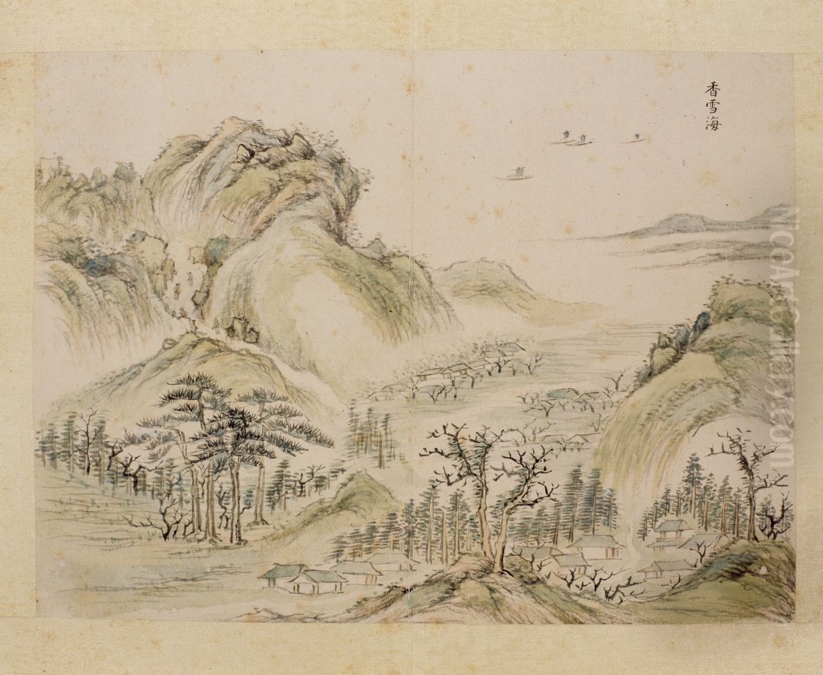 <<peng qi feng wu jun xi shan sheng jing ce>> Oil Painting by Peng Qifeng