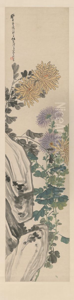 <<ren xiong hua hui ping-ju shi>> Oil Painting by Ren Xiong