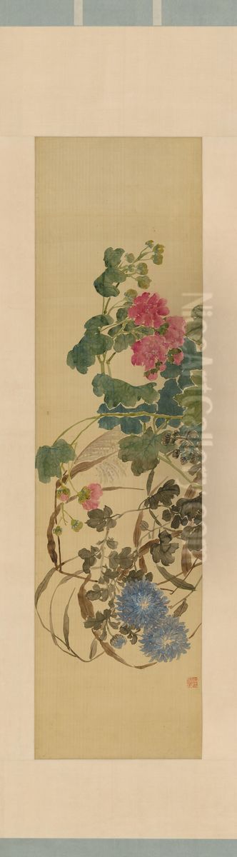 <<ren xiong hua hui ping>> Oil Painting by Ren Xiong