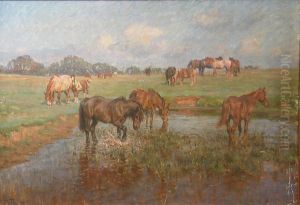 Horses in a landscape.