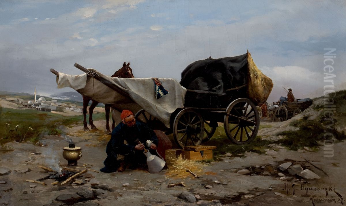 Rest from the Voyage Oil Painting by Michal Gorstkin-Wywiorski