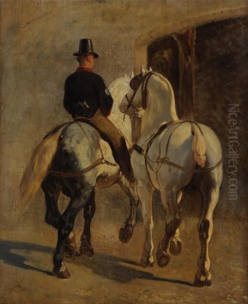 Pocztylion Oil Painting by Piotr Michalowski