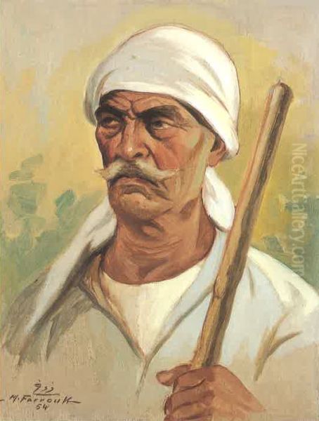 The Village Guard. Oil Painting by Moustafa Farroukh