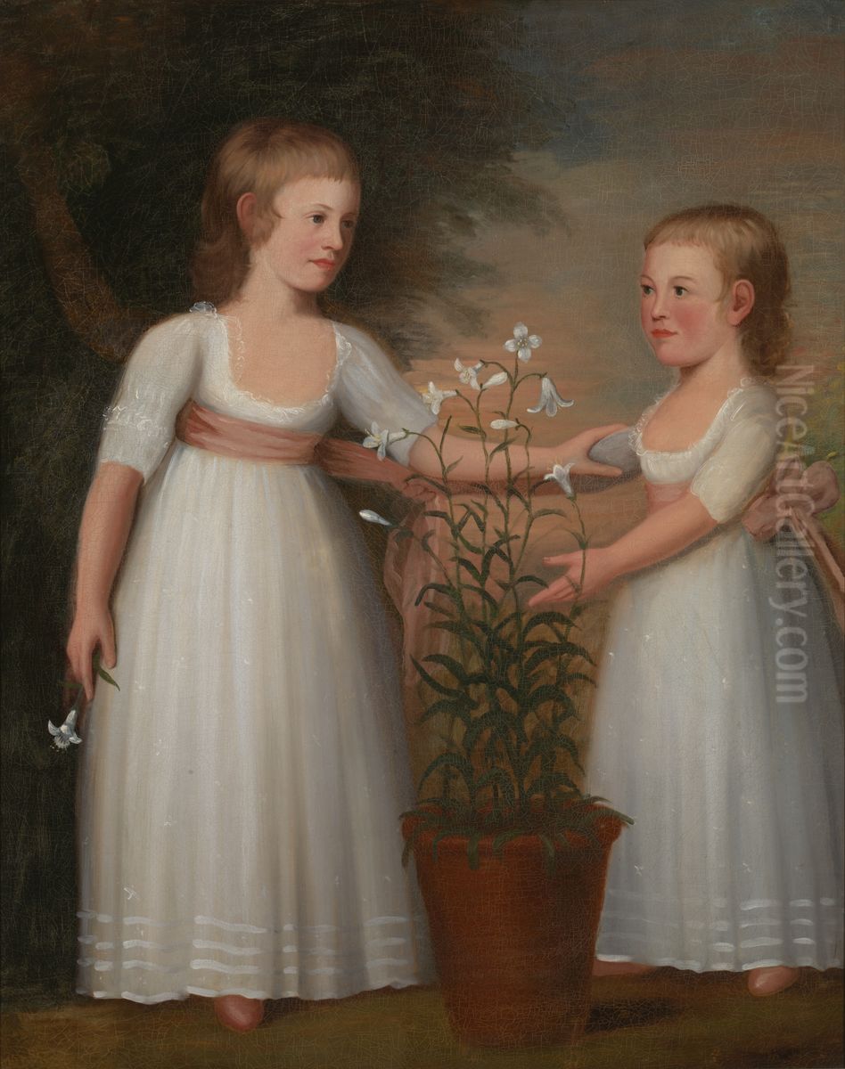 The Davis Children (Eliza Cheever Davis and John Derby Davis) Oil Painting by Edward Savage