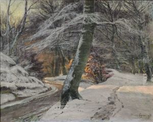 Winter landscape. (43 x 55 cm).