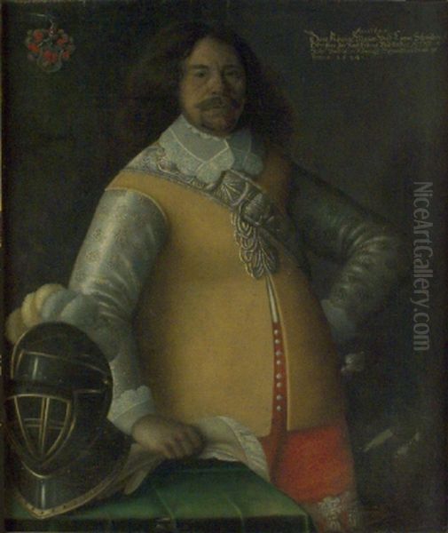 Portratt av Hans Beddeker, 1602-59 , generalmajor. Oil Painting by Joachim von Sandrart the Elder