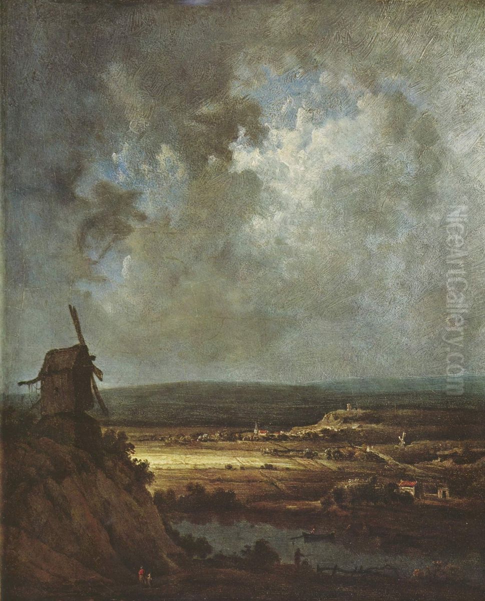 Mill Oil Painting by Georges Michel