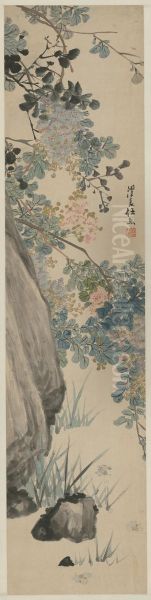 <<ren xiong hua hui ping-zi teng>> Oil Painting by Ren Xiong