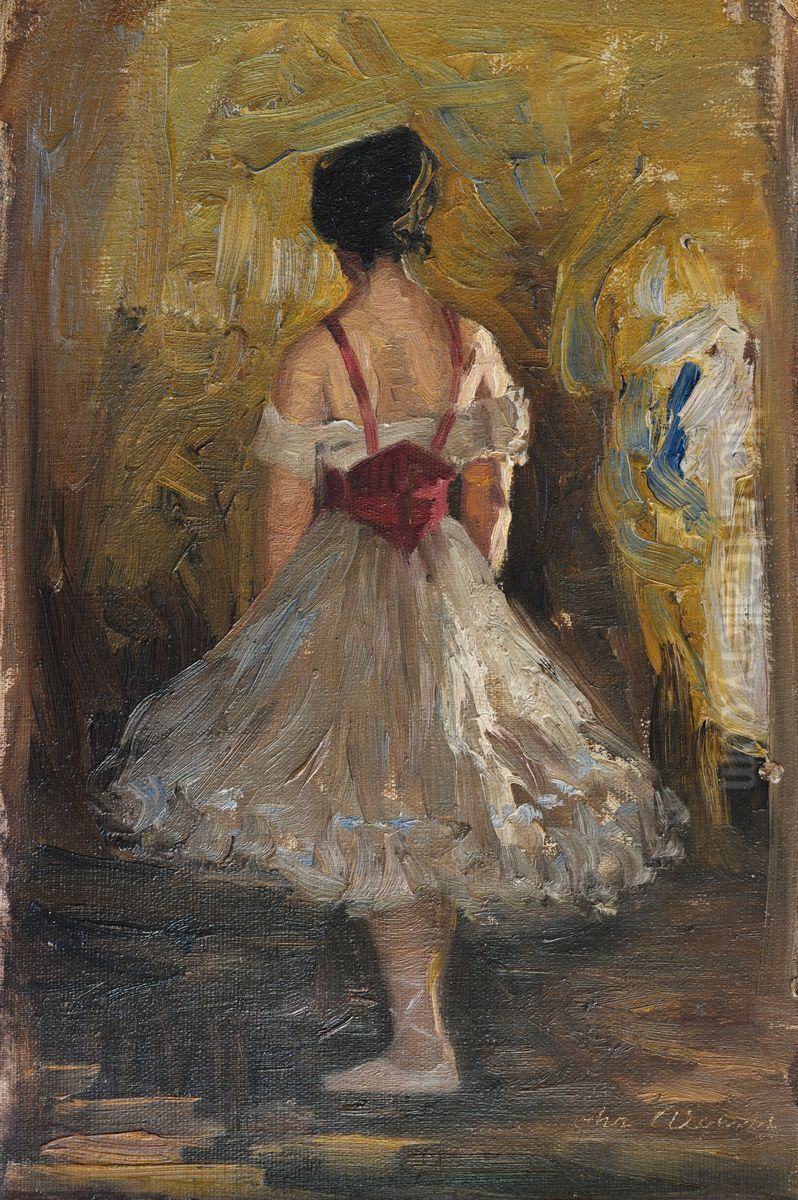 Ballerina. (29 x 42 cm). Oil Painting by Christian Aigens