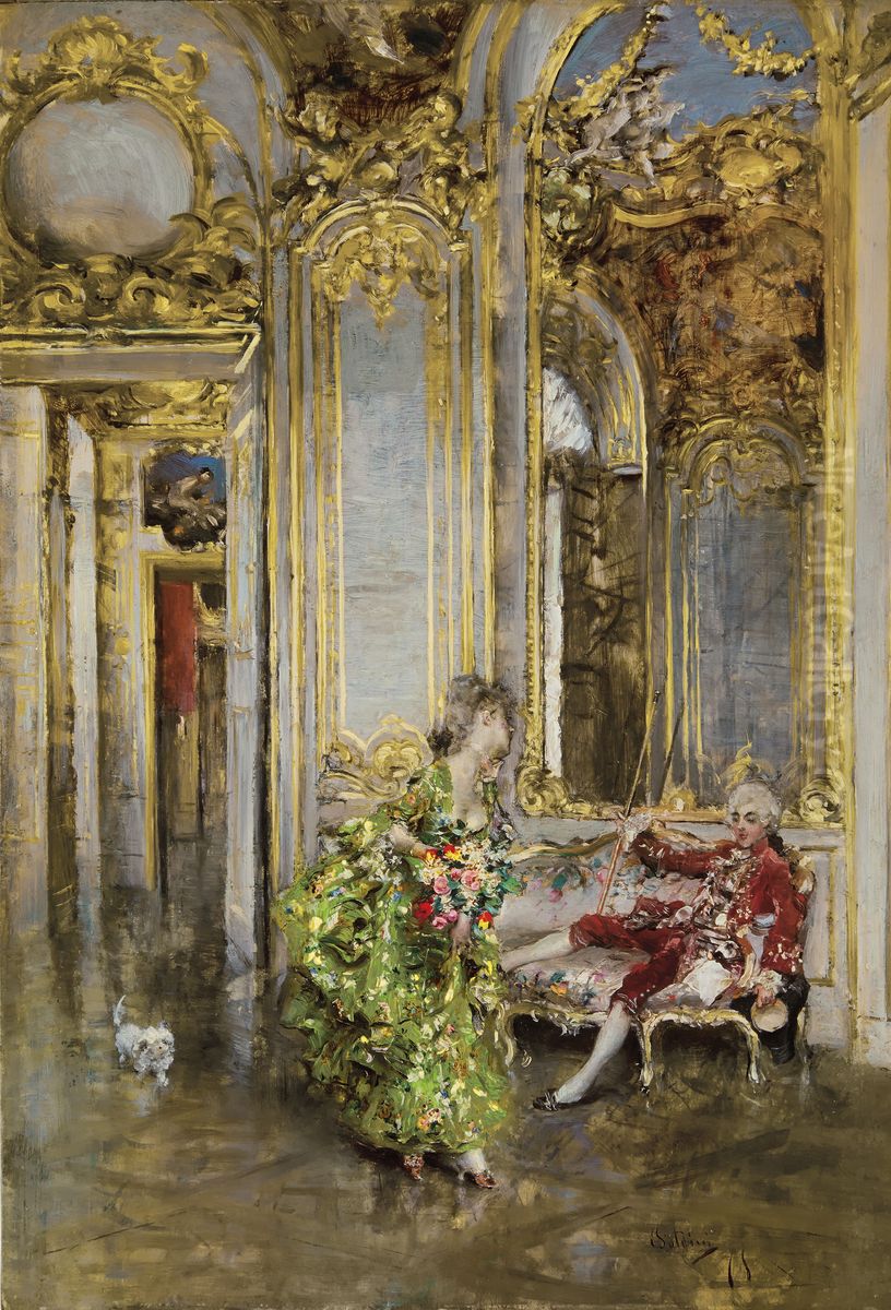 L'amica del marchese Oil Painting by Giovanni Boldini