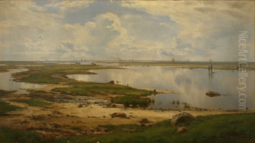 The coast at Saltholm. Oil Painting by Carl Frederik Aagaard