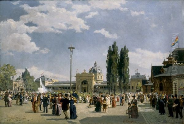 National Exhibition in Budapest in 1885 Oil Painting by Robert Nadler