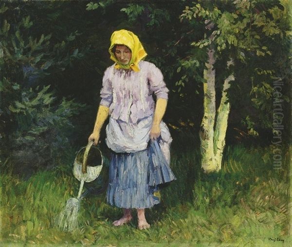 Kertben Oil Painting by sandor Nyilasy