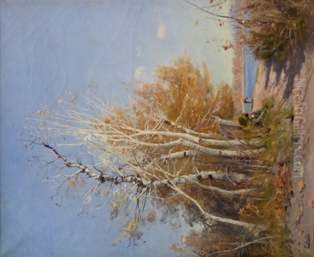 Winter in Provence, near Avignon Oil Painting by Paul Sain