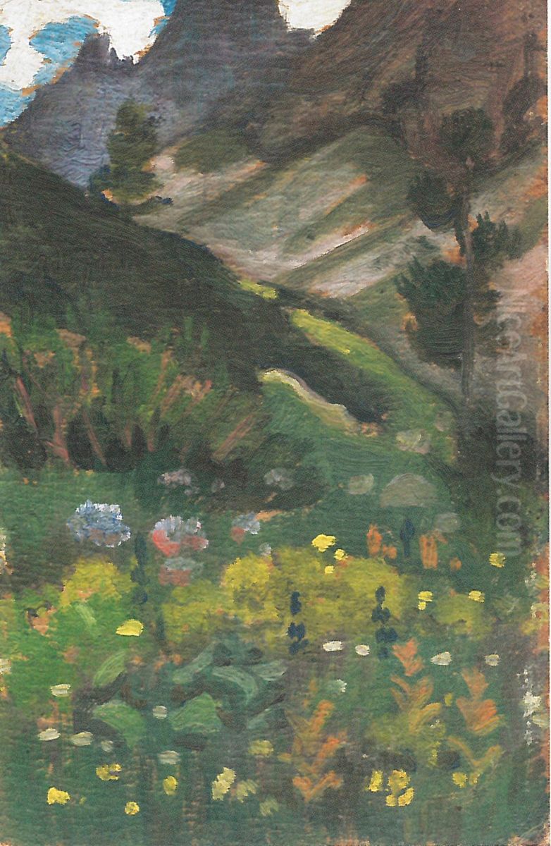 Little Meadow Valley Oil Painting by Stanislaw Ignacy Witkiewicz (Witkacy)