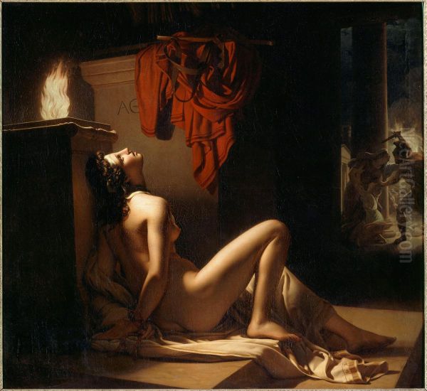 Cassandre implorant la vengeance de Minerve contre Ajax Oil Painting by Jerome-Martin Langlois